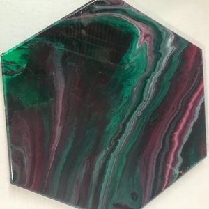 Fluid pour painting, abstract design.